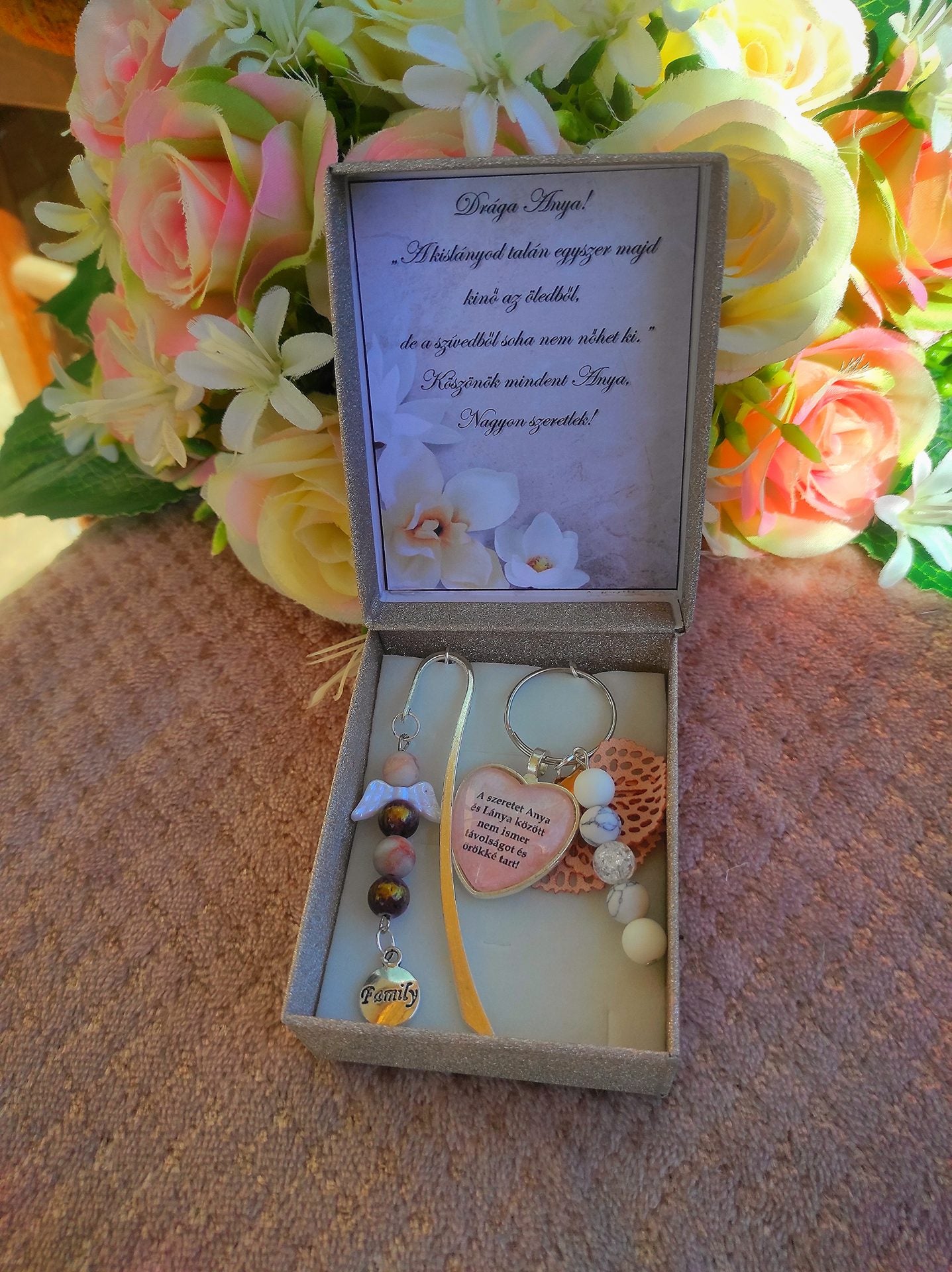 Anya lánya - fia kulcstartó és könyvjelző